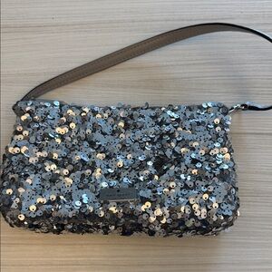 Kate Spade Glittering Silver Sequin Clutch